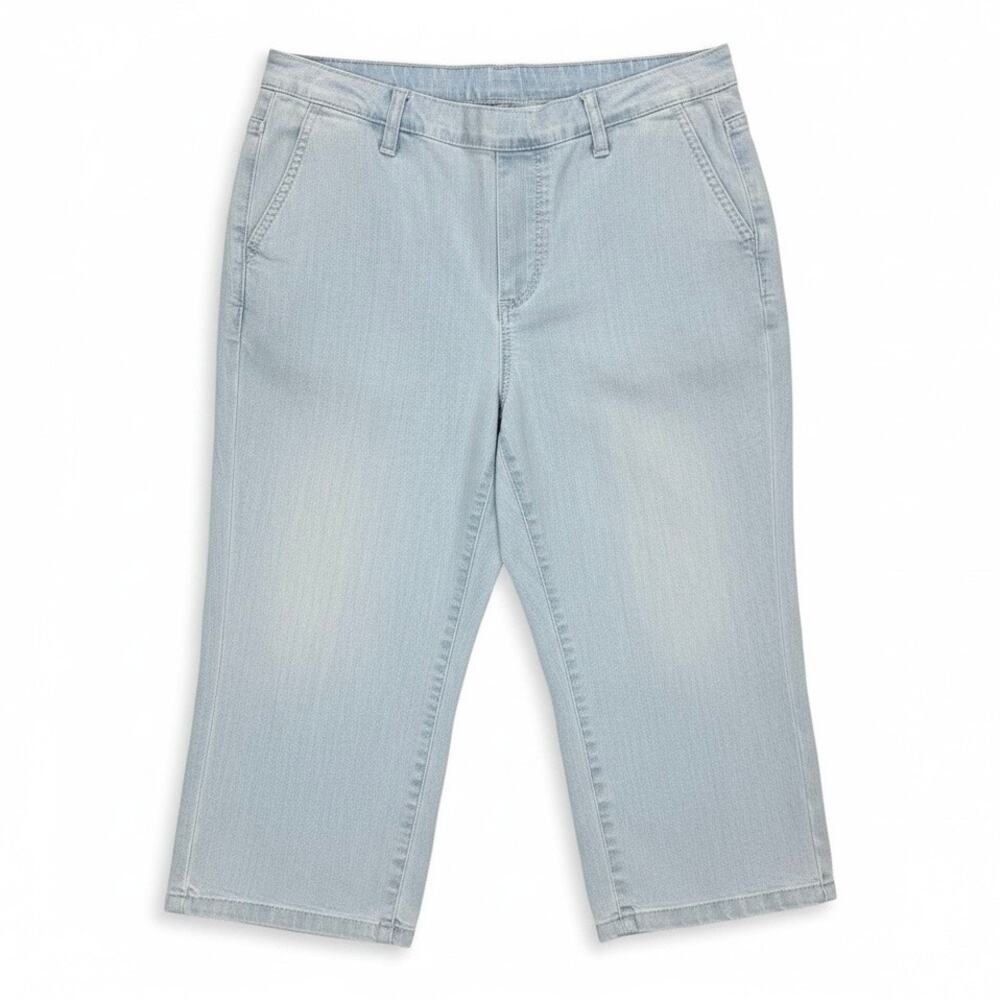 LIZ & ME Women's DENIM CAPRI PANTS Light Blue Size 1X